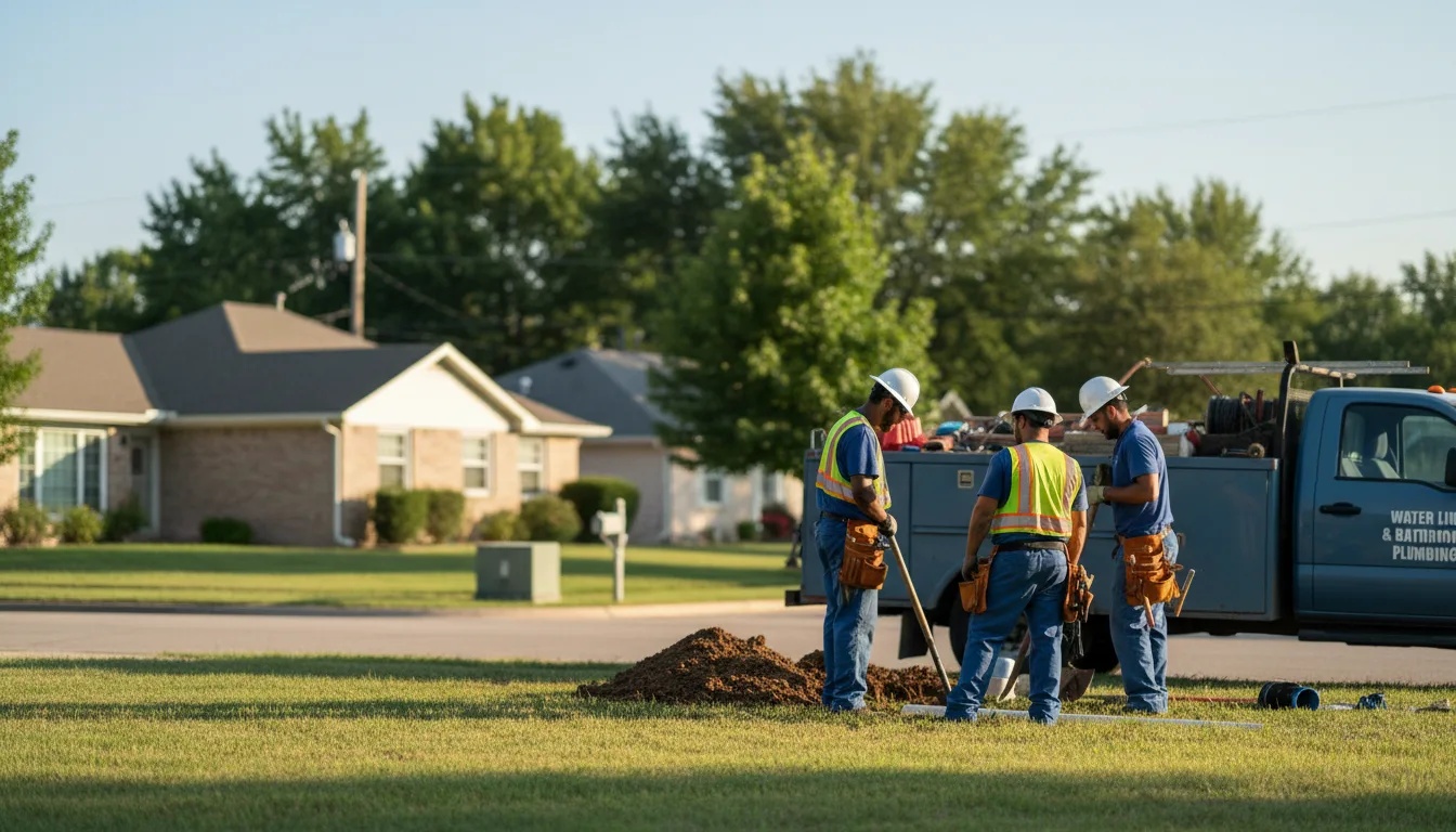 Residential water line and bathroom plumbing service in Pima, AZ